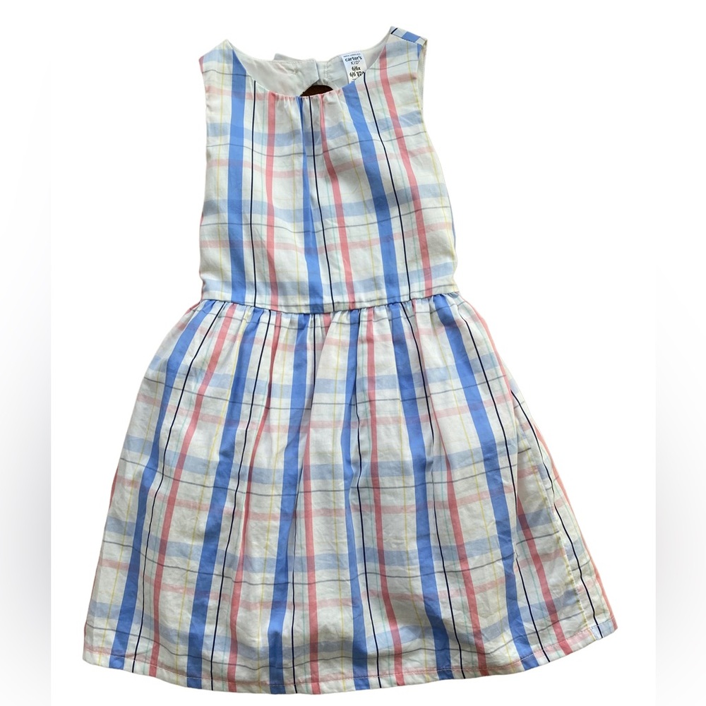 CARTER’S Little Girl’s Plaid Sateen Dress. Size: 6/6X